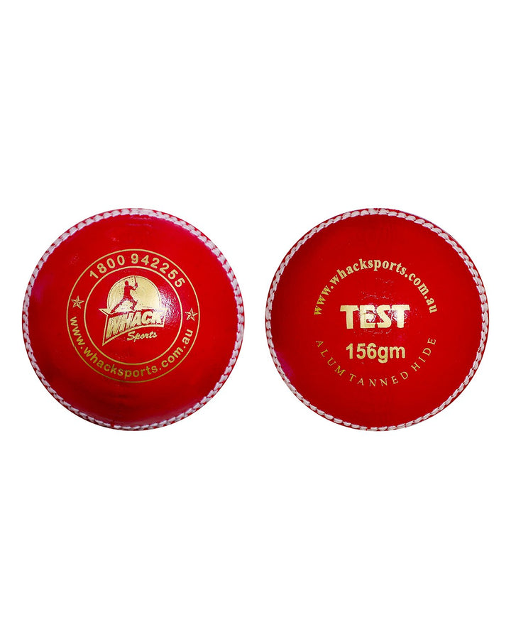 WHACK Test Leather Cricket Ball - 4 piece - 156gm - Red