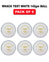 WHACK Test Leather Cricket Ball Bundle - 142gm- White - Pack of 6x or 12x