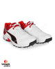 Puma 19.1 Cricket Shoes - Steel Spikes - White Black High Risk Red
