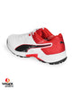 Puma 19.1 Cricket Shoes - Steel Spikes - White Black High Risk Red
